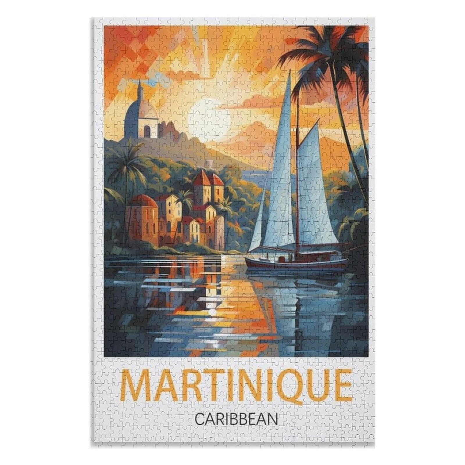 Recreation Suitable for Adults to Reduce Stress，Martinique Caribbean，Adults 1000 Piece Jigsaw Puzzle- Christmas，52x38，paper puzzle ，AA-575