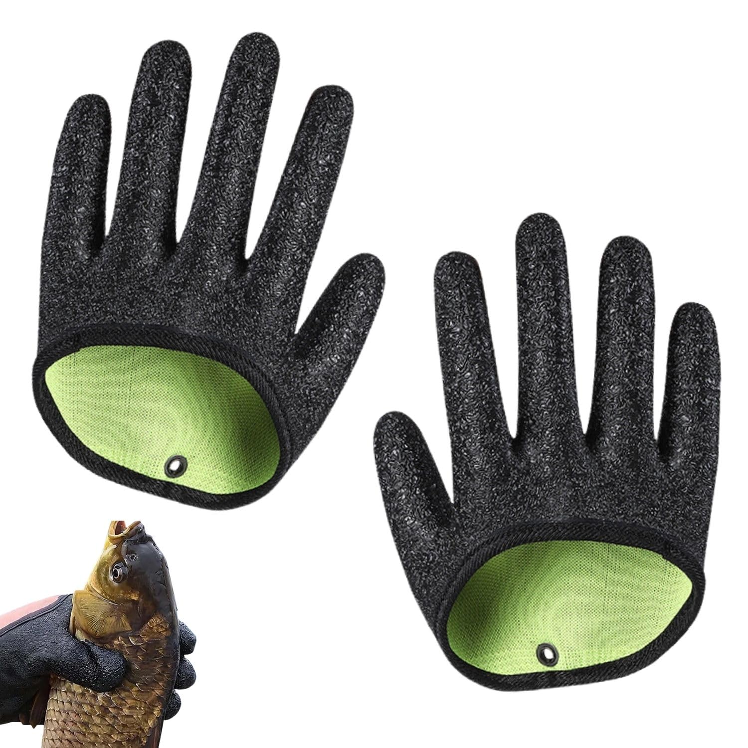 1 Paar Angelhandschuhe, Wasserdichte Bissfeste Rutschfeste Landehandschuhe Hecht, Stich- und Schnittfeste Handschuhe für sicheren Fischfang von Hecht, Wels und Zander, Praktisches Angelzubehör Baumarkt