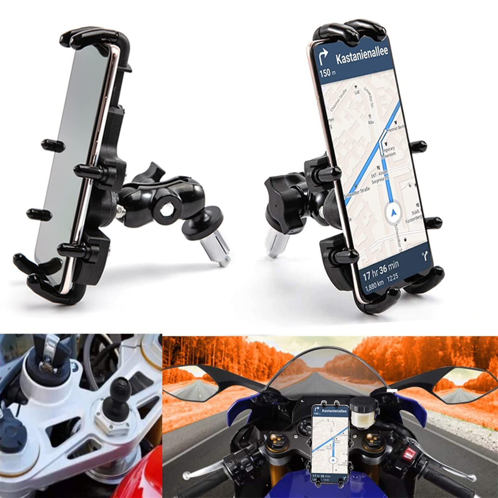 IWBR Uchwyt na telefon w wsporniku montażowym widelca uchwyt do nawigacji motocyklowej do CBR 250RR 600RR 400R 600 F4I 400R 500R