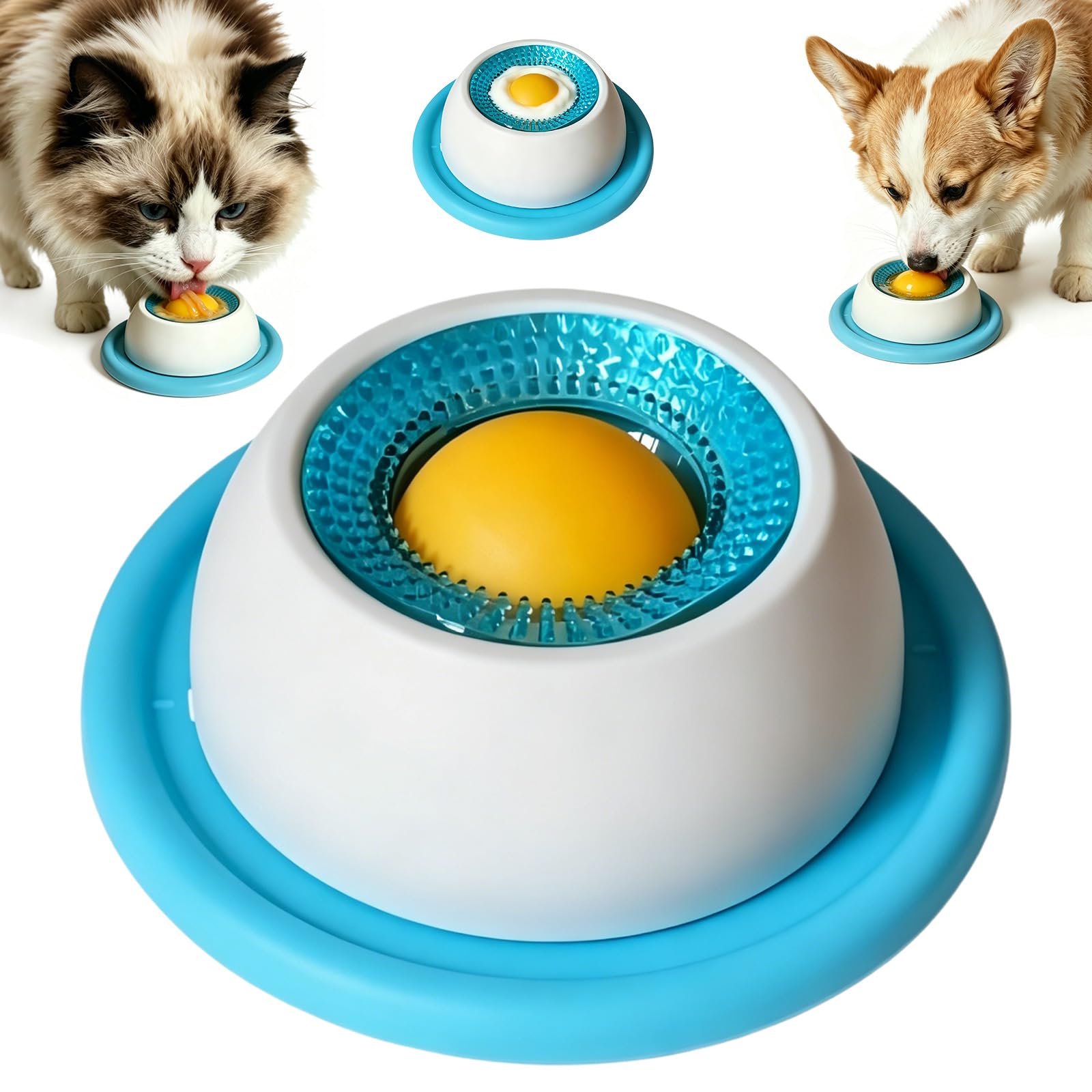 Plato para Lamer para Perro,Cuenco para lamer para Gatos,Comedero Lento Antideslizante Reutilizable,Juguete para Lamer de Perros y Gatos,con Reduce la Ansiedad y Mejora la Digestión (Perro)