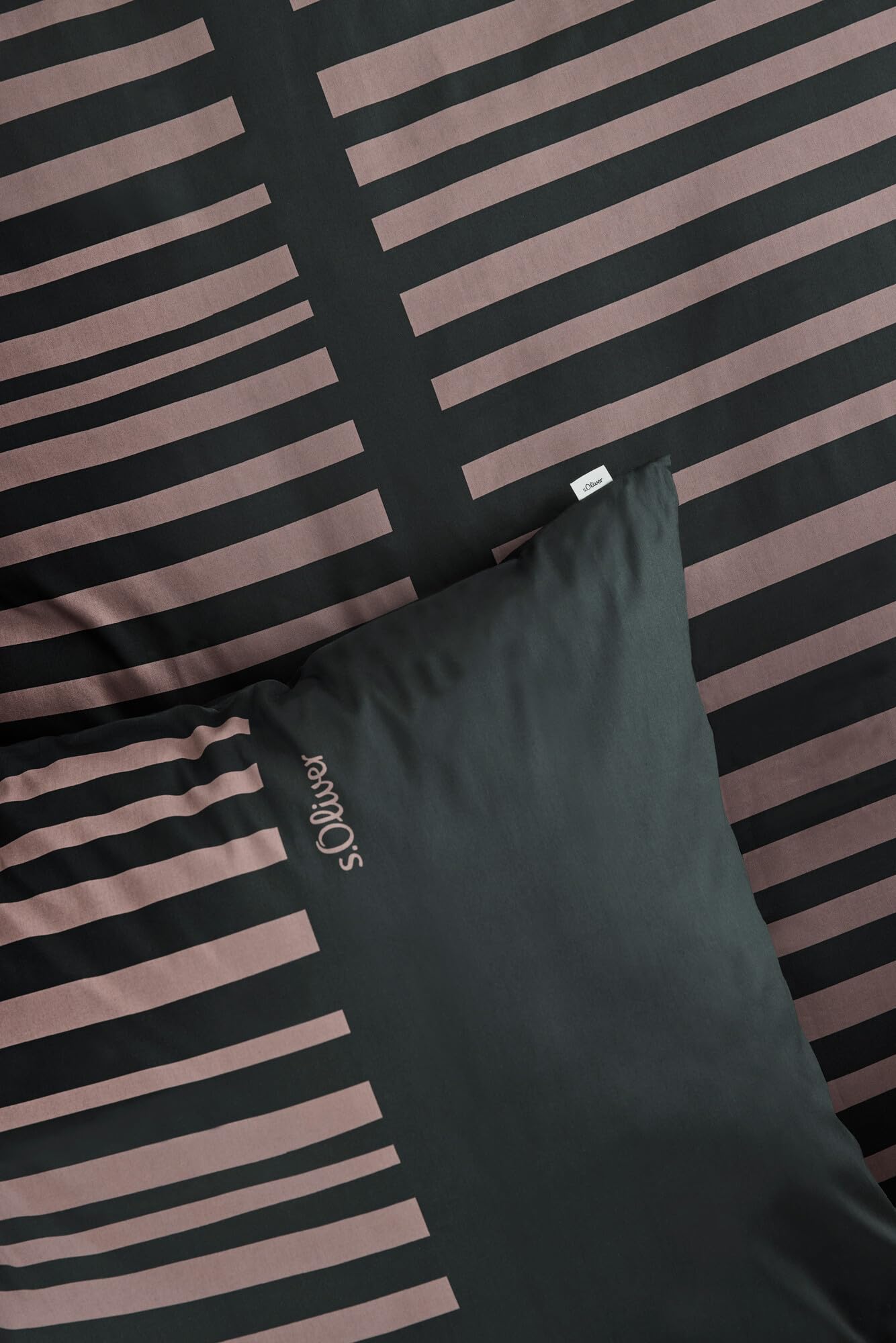 s.Oliver Bettwäsche 100% Baumwolle 135x200 cm braun & grau - Mako Satin