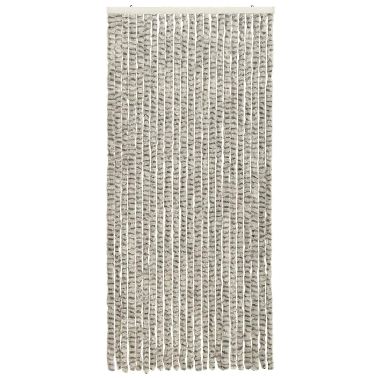 Tidyard Moustiquaire pour Chambre, Cuisine, Salon Gris Clair et Gris foncé 90x220 cm Chenille