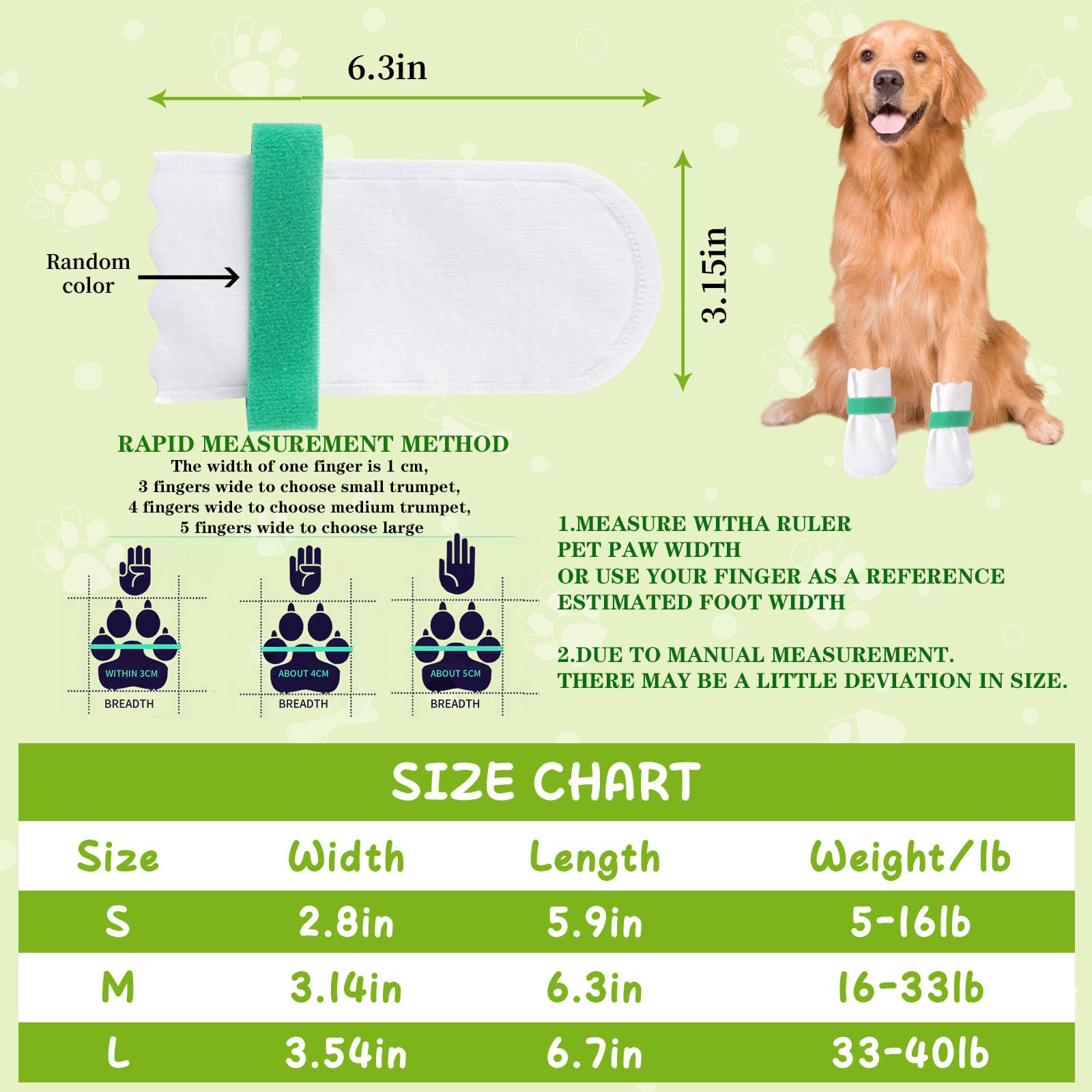 Disposable Dog Boots for Paw Protection, 20 Pcs Disposable Dog Shoes with Adjustable Velcro for Small Medium Large Dogs, Dog Socks to Prevent Paw Licking & Wounds (S (5-16lb))