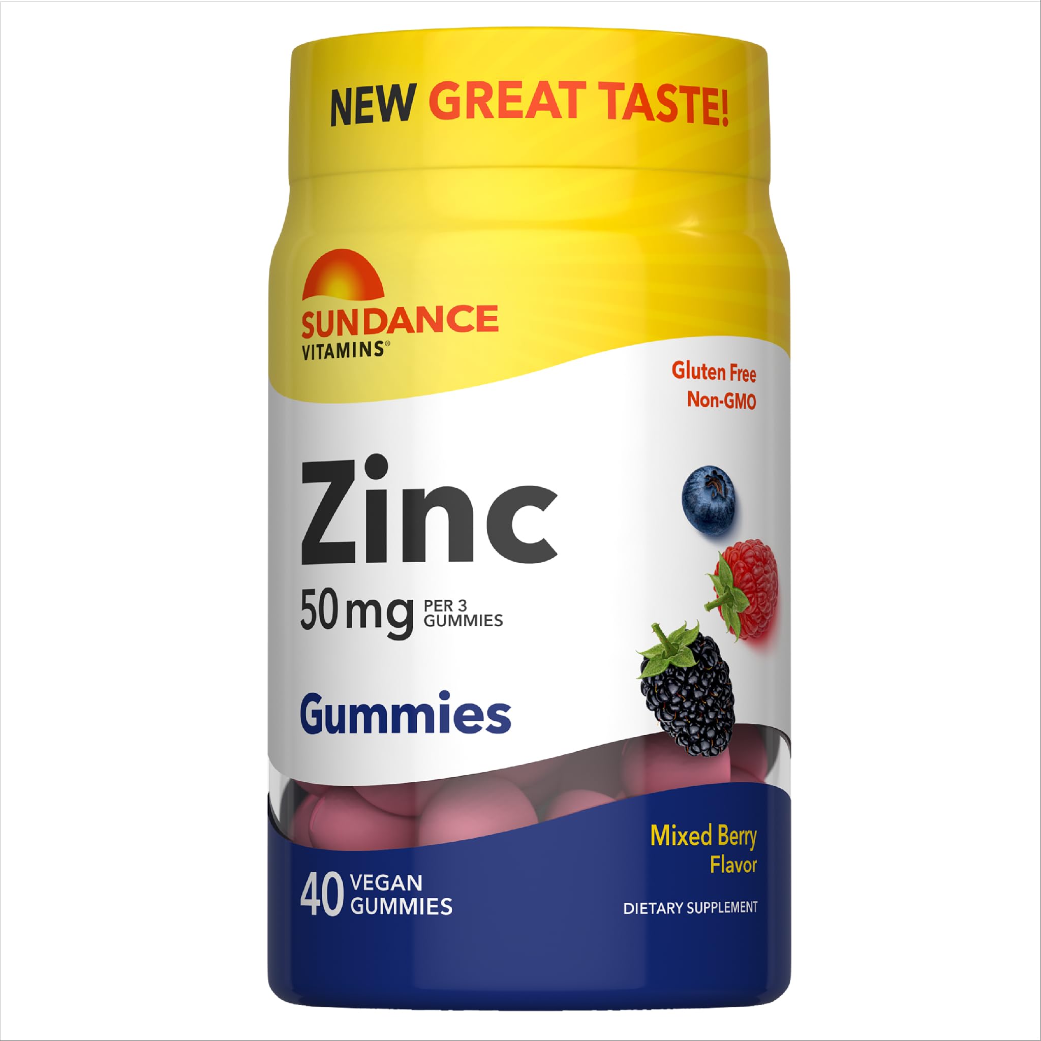 Sundance Zinc Gummies for Adults | 50mg | Mixed Berry Flavor
