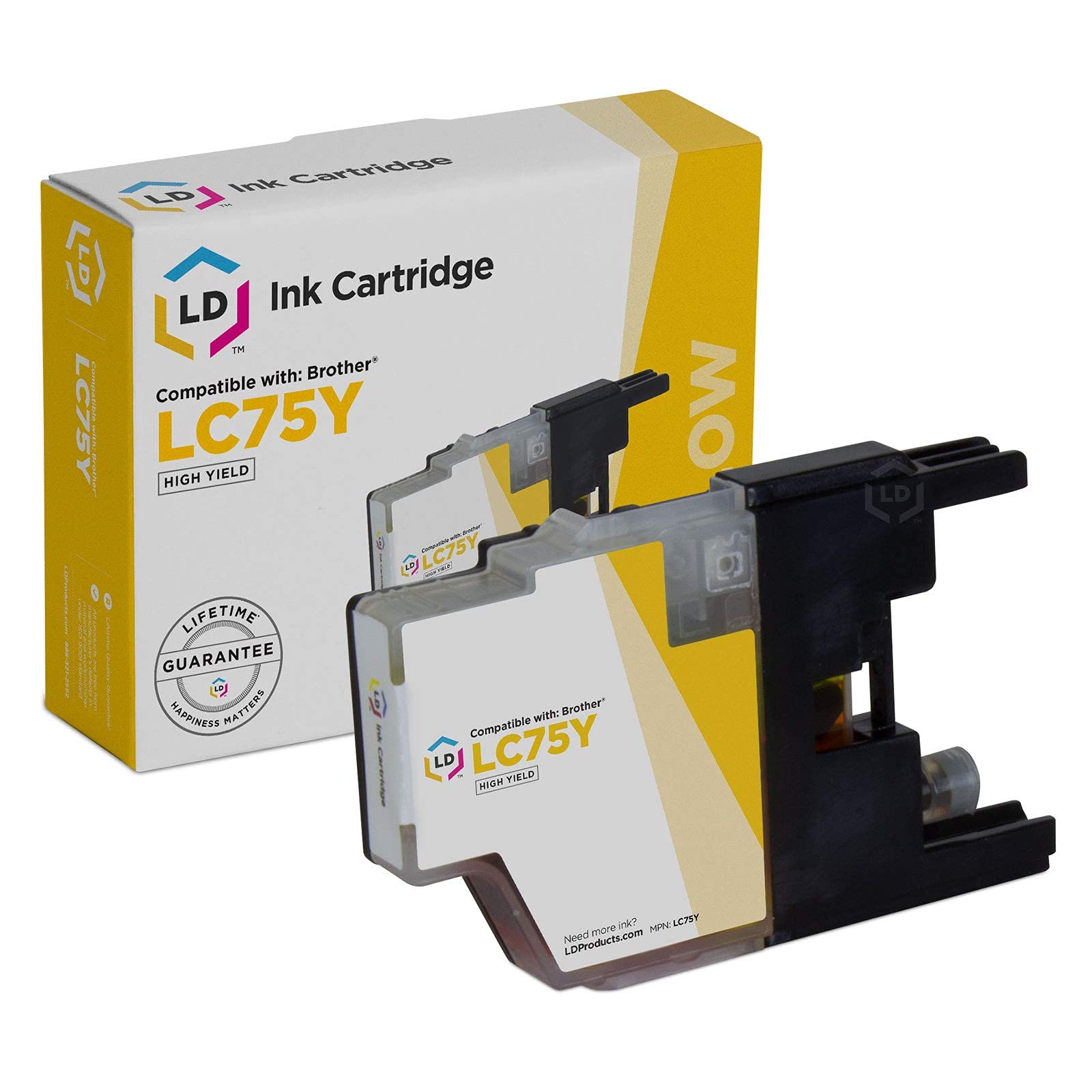 LDProducts Ink Cartridge Replacement for Brother LC75Y High Yield (Yellow) Compatible with Brother All-in-One MFC-J6510DW MFC-J6710DW MFC-J6910DW MFC-J280W MFC-J430W MFC-J625DW MFC-J825DW MFC-J425W