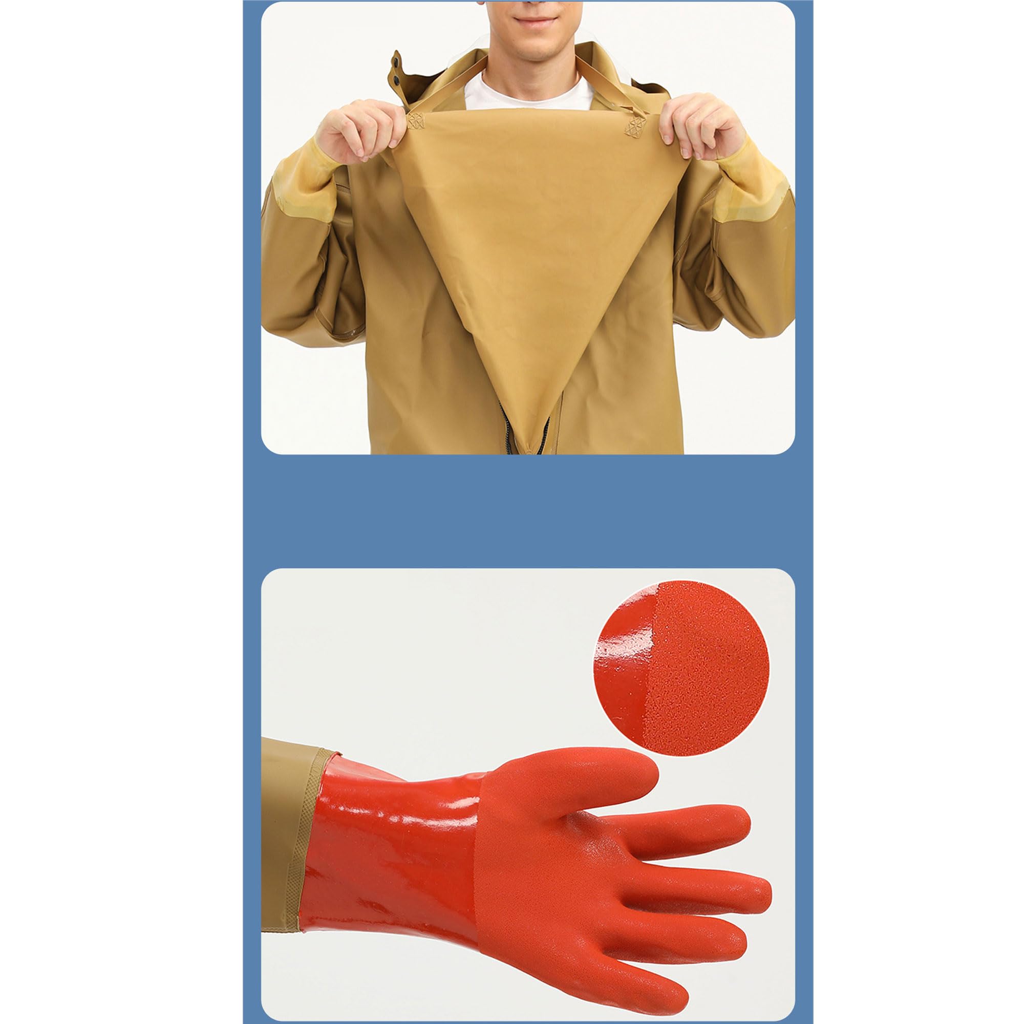 Bestgift Kombinezony outdoorowe wędkarskie wodoodporne spodnie wędkarskie jednoczęściowe nadające się do noszenia