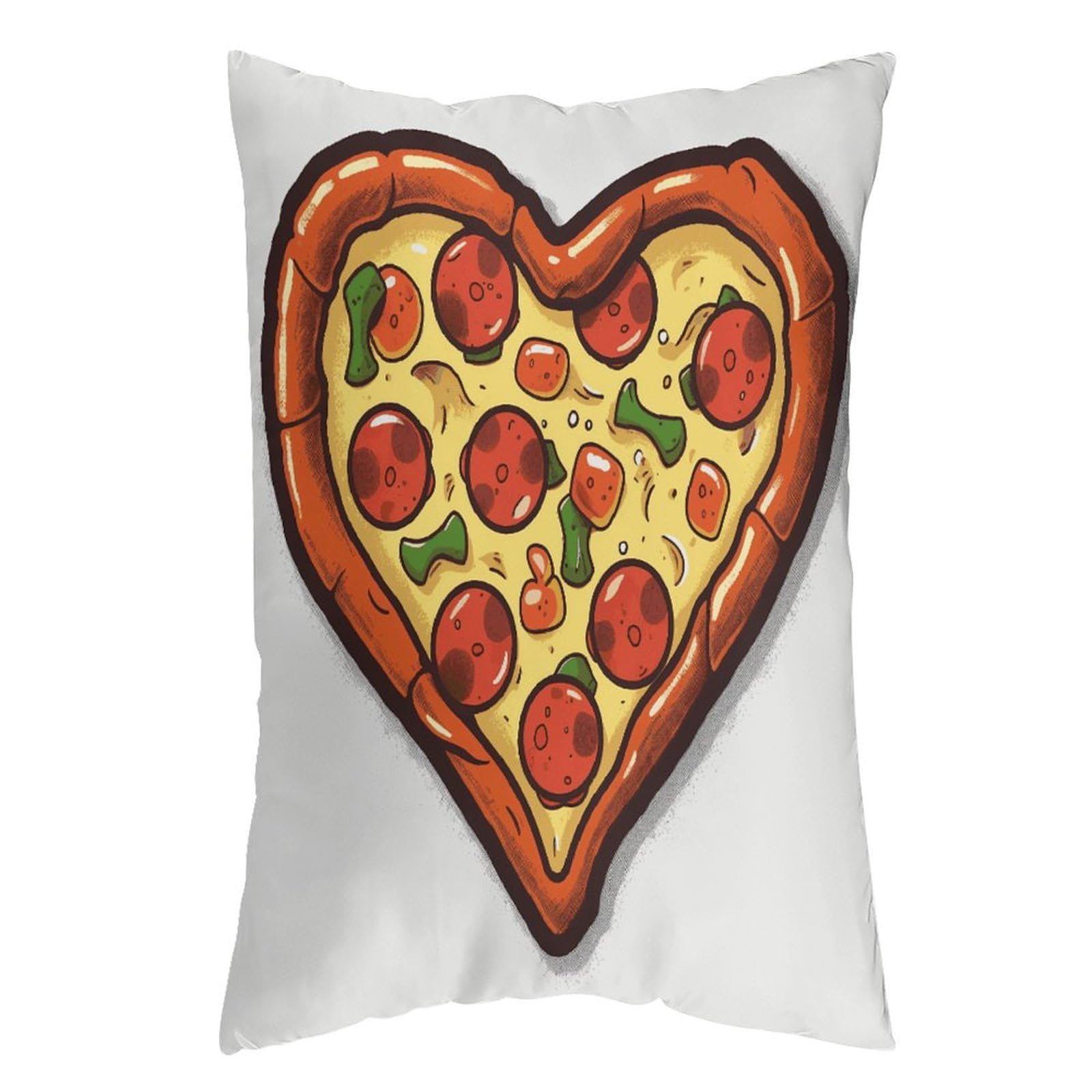 FekiLoot I Love Pizza Heart Throw Pillow Cover Soft Pillowcase with Hidden Zipper Lumbar Decorative Throw Pillow Covers Luxury Cozy Pillows Shams Rectangle Cushion Cases