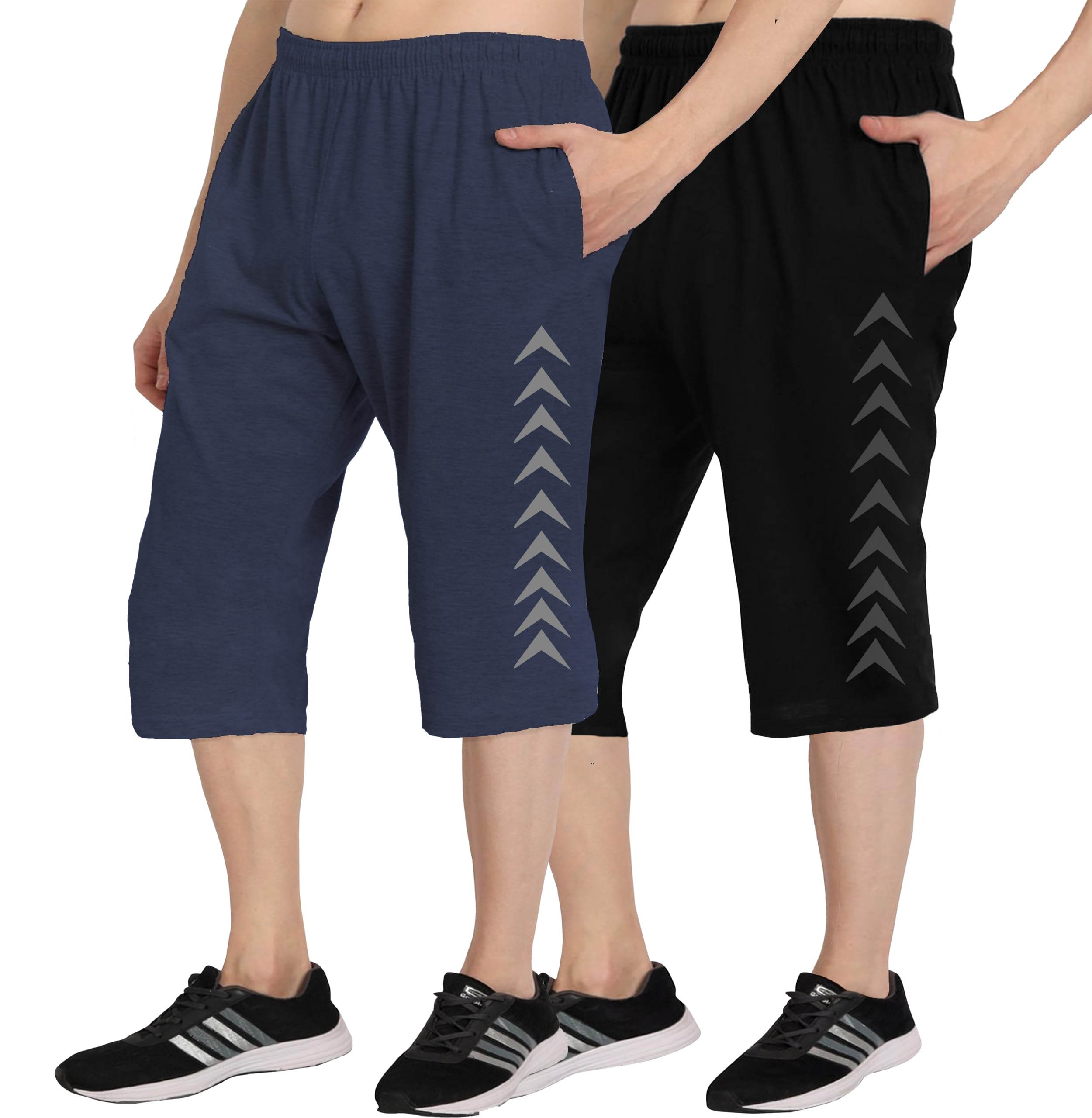 West Gate Clothing Plus Size Mens Three Fourth for Men | Mens Cotton Capri | Men's Three Fourth Combo Pack 2 | Men's Three Fourth 3XL,4XL,5XL