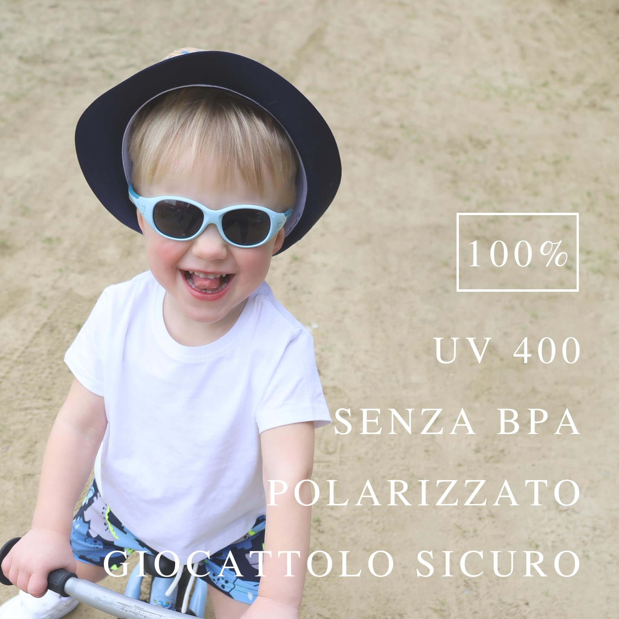 ActiveSol Occhiali da sole per bambini 6-24 mesi, senza BPA, polarizzati, con fascia, Taglia L