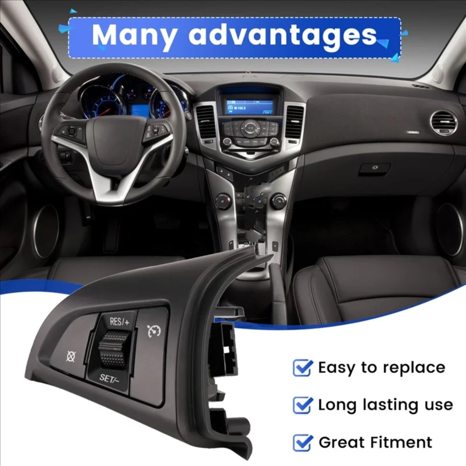 Botones De Volante Compatible Con Chevrolet Para Cruze 2009 2010 2011 2012 2013 2014 Volante Automóvil Botón Multifunción Izquierdo Interruptor Control Crucero Velocidad 96892140