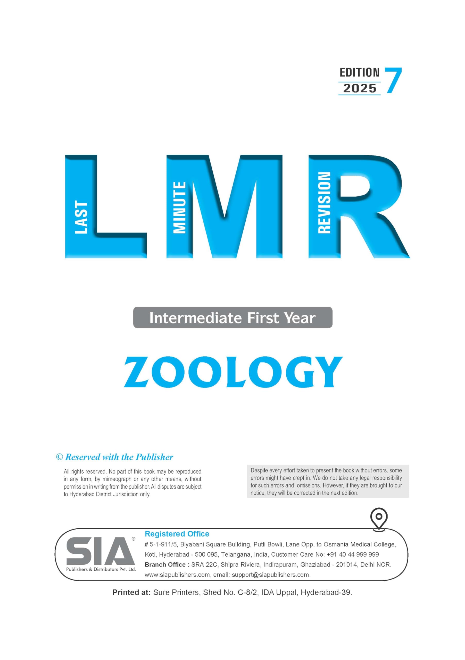 TG LMR Last Minute Revision Intermediate First Year Zoology Edition 8 Latest & Updated 2026 1