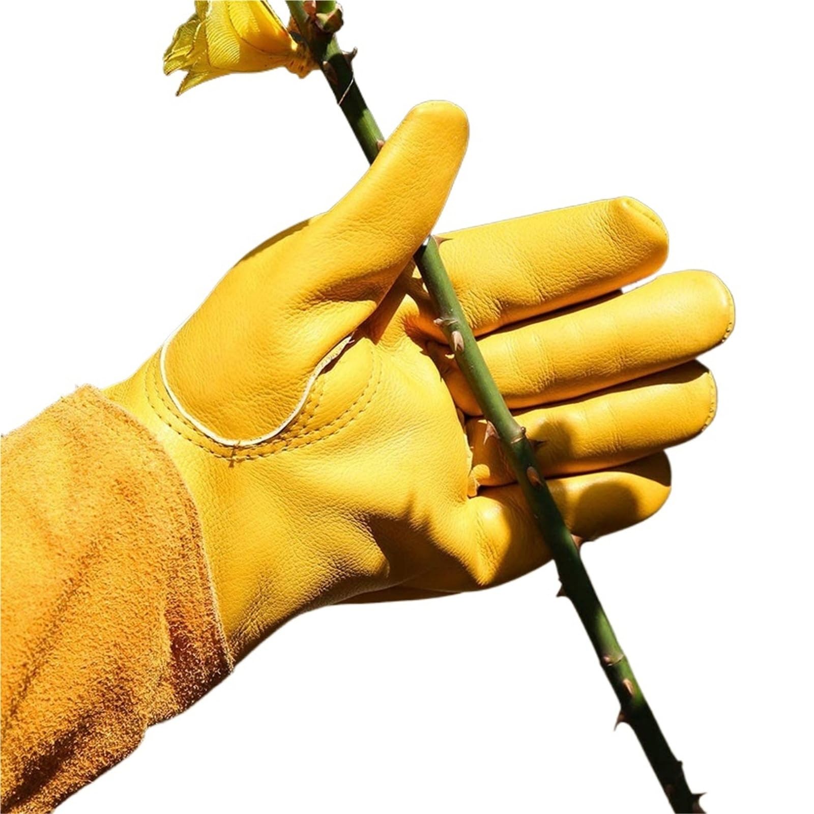 Gartenhandschuhe Damen 1 Paar lange, dornensichere Rosenschnitthandschuhe, atmungsaktives Leder, Arbeitshandschuhe, Arbeitsschutz, Ellenbogenhandschuhe for Damen und Herren(Xl)