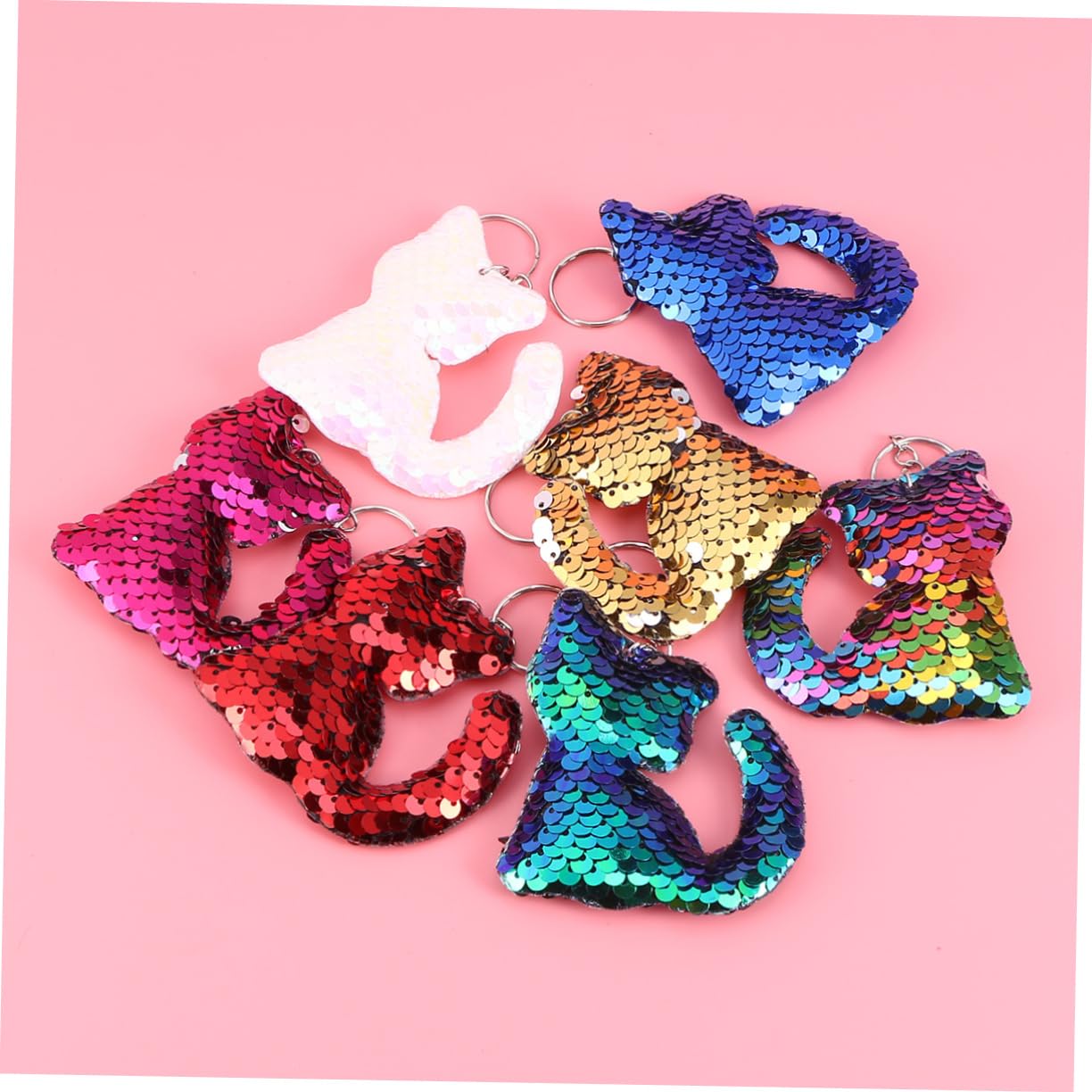 SOIMISS 63stücke Teiliges Bunter Katzen-schlüsselanhänger Mit Glitzer Rosa Weiß Blau Grün Rot Gold Für Taschen Schlüssel Und Schmuckgestaltung