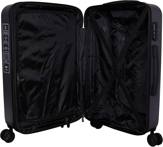 ROBERTO CAVALLI 3- Piece Solid Classic Hardshell Luggage Set, Gunmetal