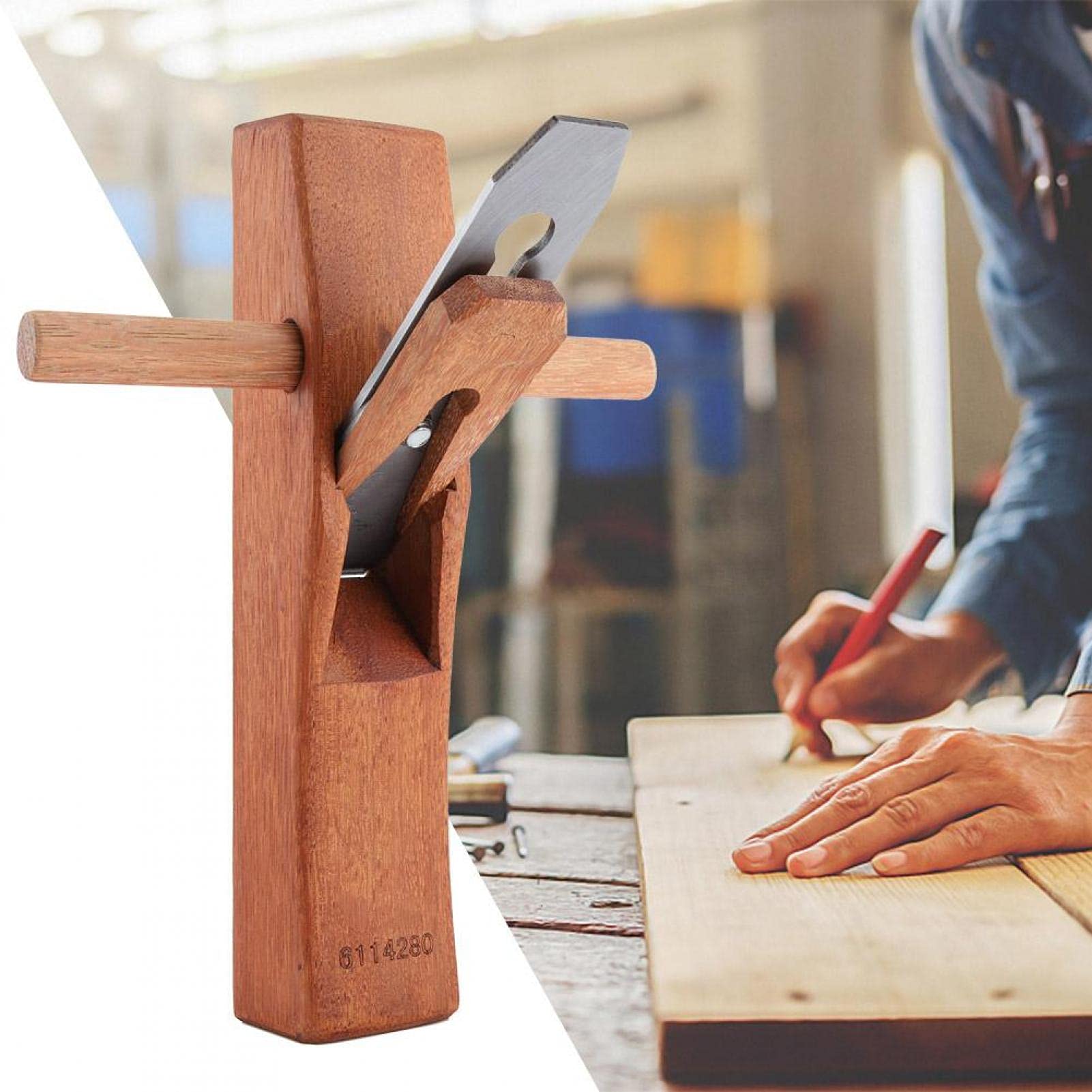 Pialla a mano, pialla a mano a blocco con lama regolabile per la lavorazione del legno, pialla per utensili in legno a mano(#3)