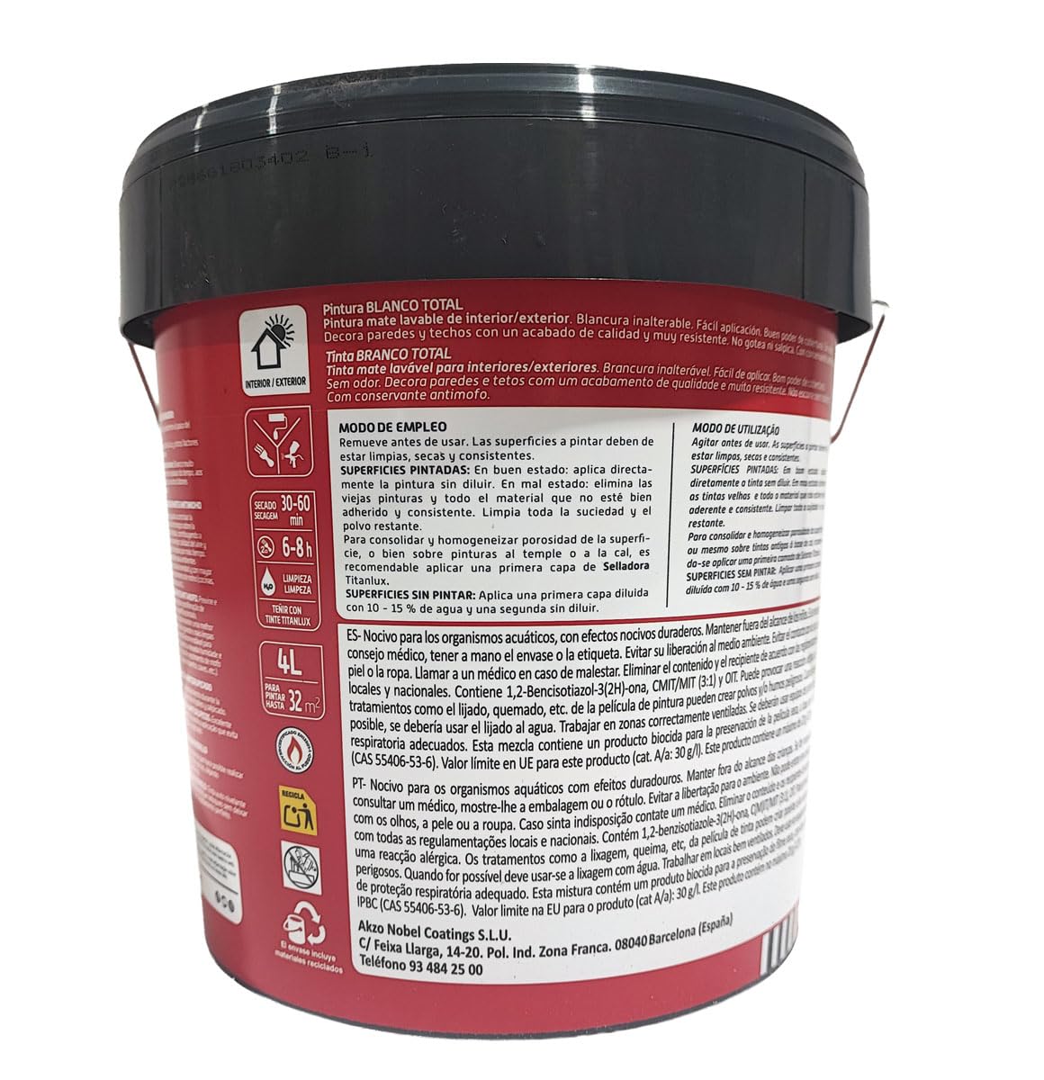 Pintura Titanlux Blanco Total int-ext BB (14 L.)