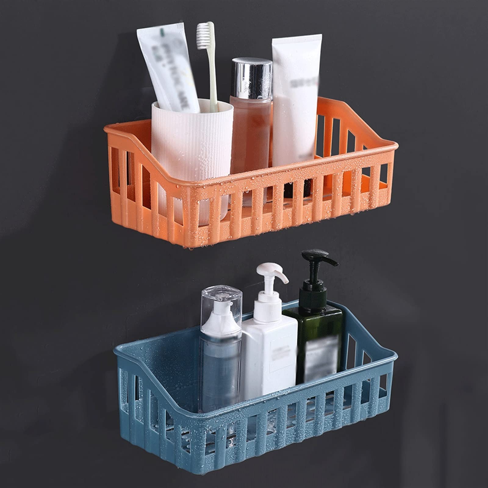 Wygoda Stojak Do Przechowywania Plastikowy Umywalka Toalety Naścienny Nieperforowany(Blue)