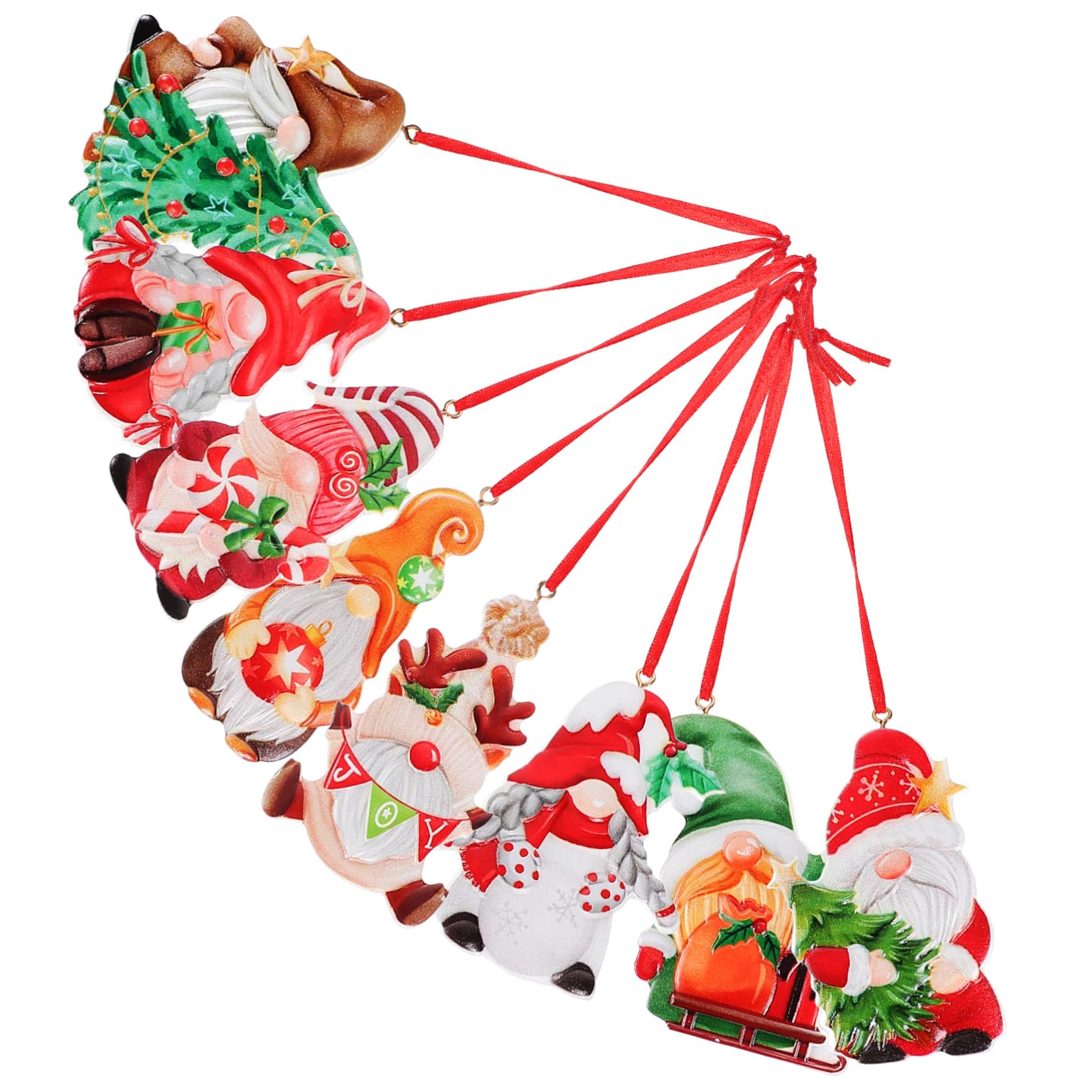 PartyKindom 5 Sätze Weihnachtsdeko Weihnachts Anhänger Künstliche Weihnachtskränze Weihnachtsbaumdekoration Weihnachtsmann-Ornamente Weihnachtszwerg Hängende Ornamente Harz 8 Stück * 5