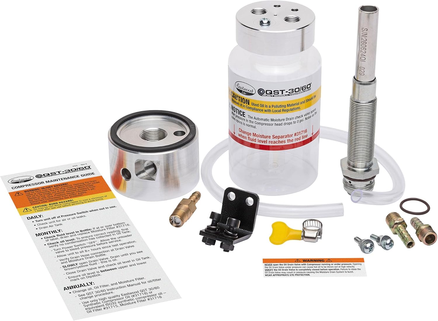 Eastwood Elite QST 30/60 Scroll Air Compressor Automatic Moisture Drain Kit