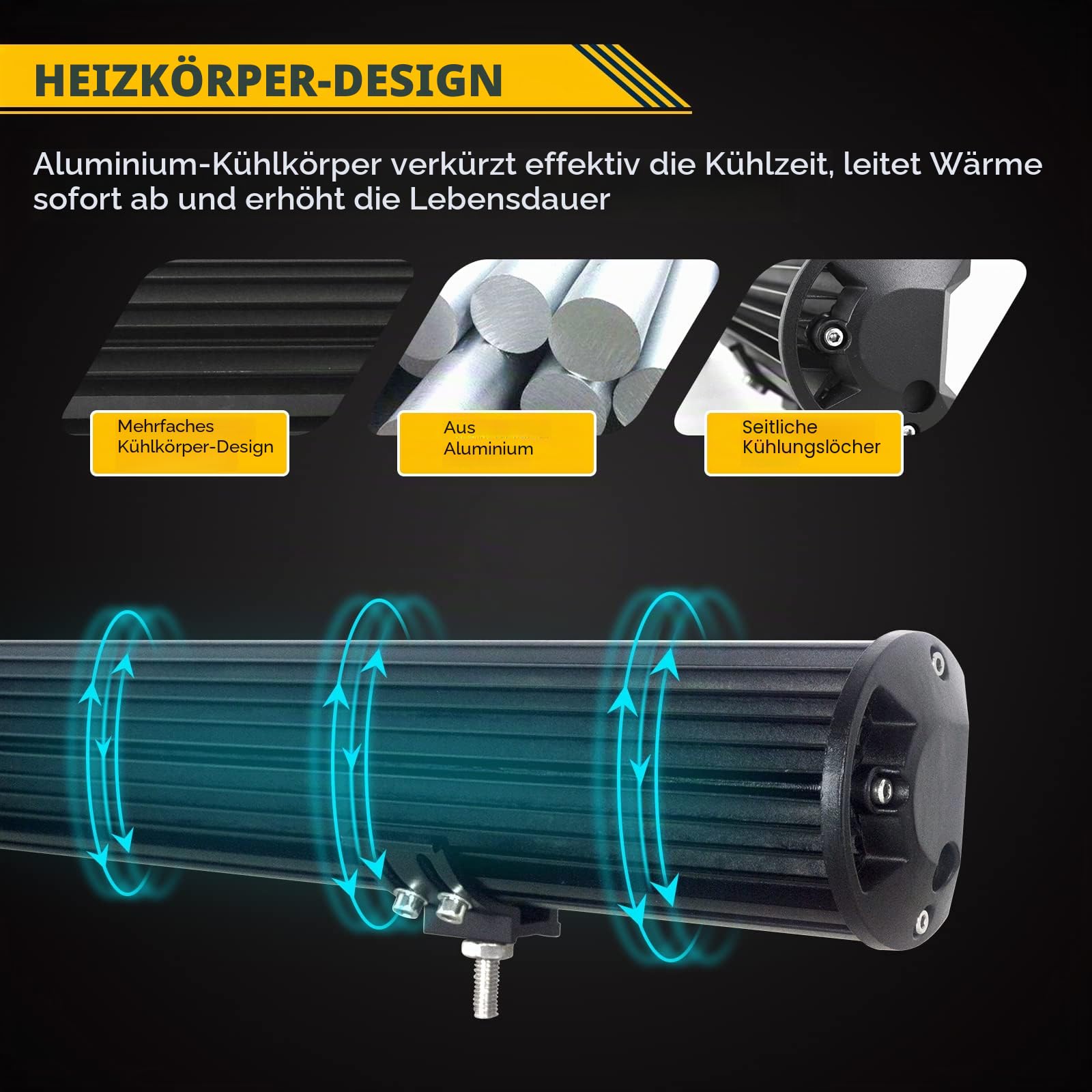 Willpower LED Lichtleiste 23" + Kennzeichenhalter 37CM + 12V Kabelbaum