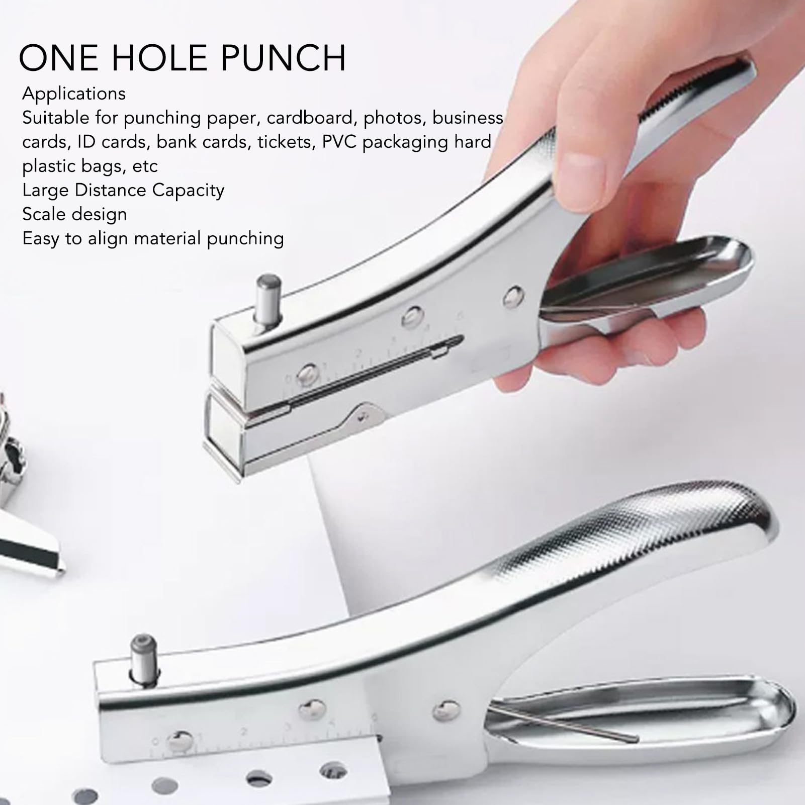 Perforatore a Foro Singolo, 3 mm Punzonatrice Portatile per Carta, Perforatrice Tascabile ad Alte Prestazioni, per Raccoglitori, Targhette, Carta, Scuola, Ufficio