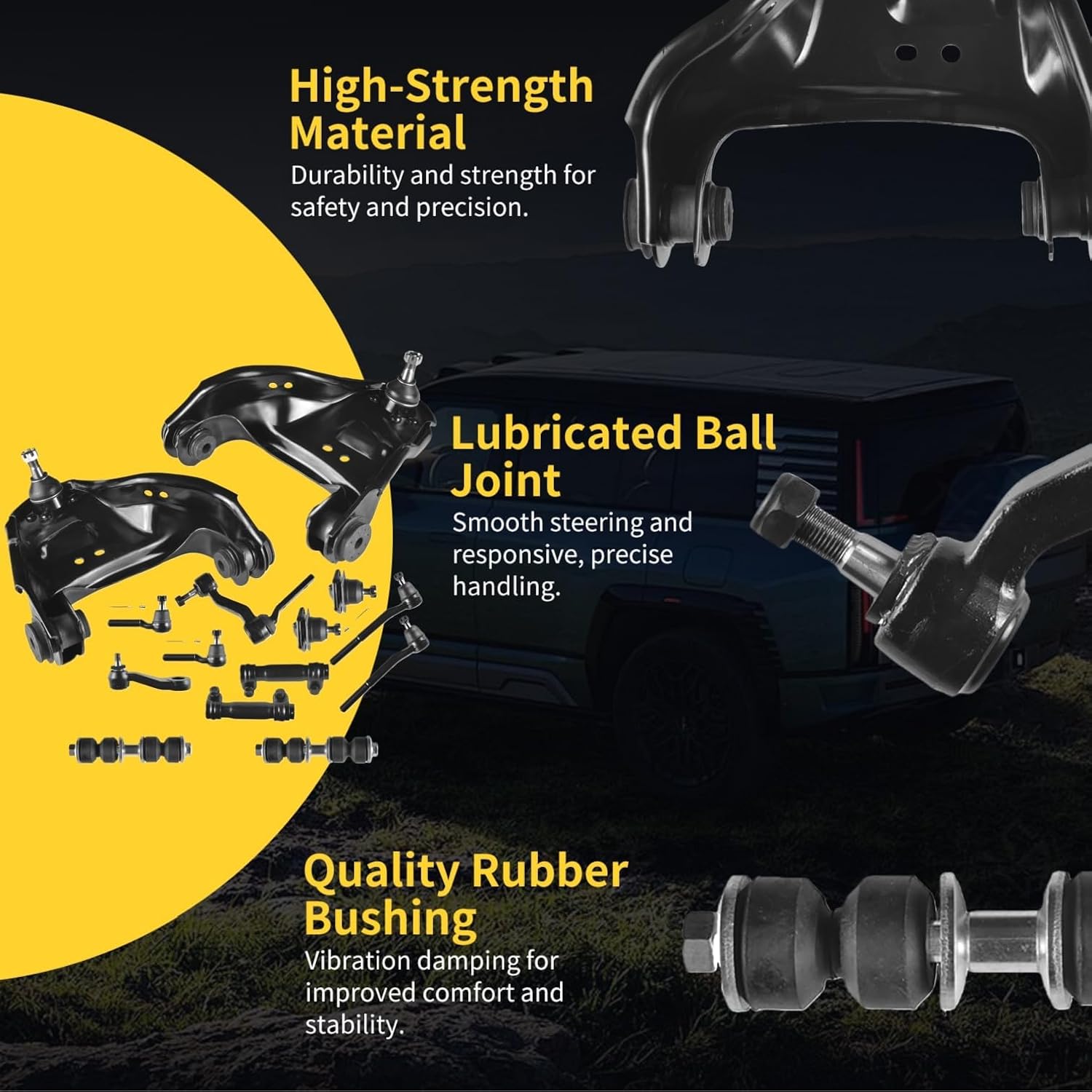 Front Upper Control Arm w/Ball Joint Fit for Chevrolet Blazer S10 1998-2005 GMC Jimmy Sonoma 1998-2004 Isuzu Hombre 98-00 Oldsmobile Bravada 99-01 K620172 K620173-14 Set Suspension Kit