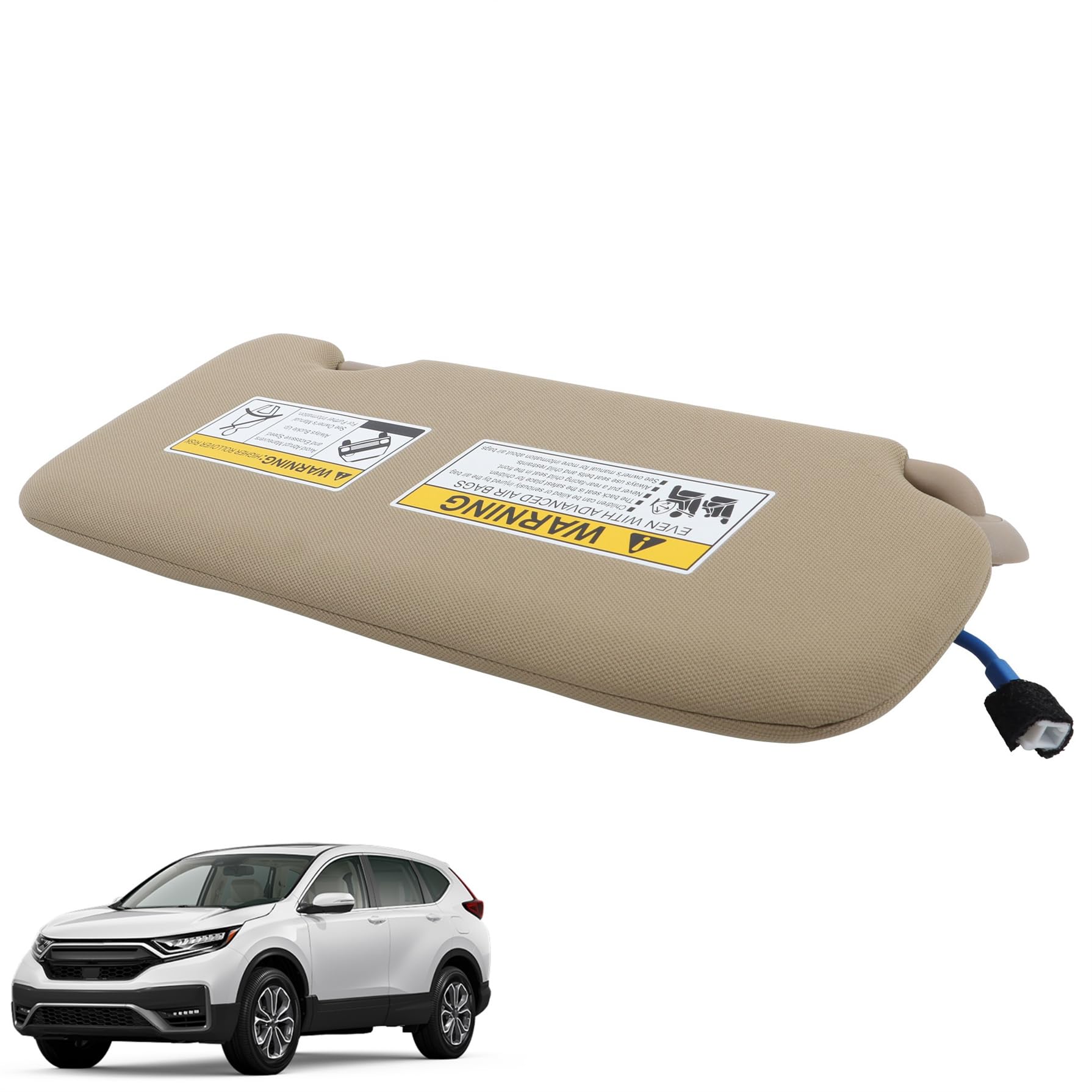 GXYWADY Left Driver Side Sunvisor Beige Replacement for CR-V 2017-2022 Replacement for 83280-TLA-A12ZA with Lights and Mirror