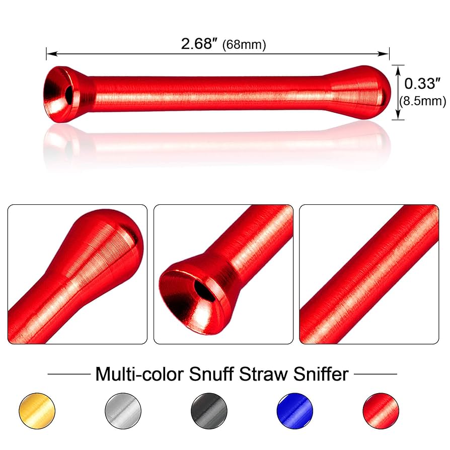 PAGOW Mini Snuff Straw Sniffer Tube Snorter, 5Pcs Portable