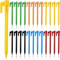 Vista 10 de Paquete de 24 Estacas de Plástico para Tienda de Campaña de 5.7 Pulgadas, Resistentes, Clavijas de Anclaje para Toldo, Estacas de Plástico