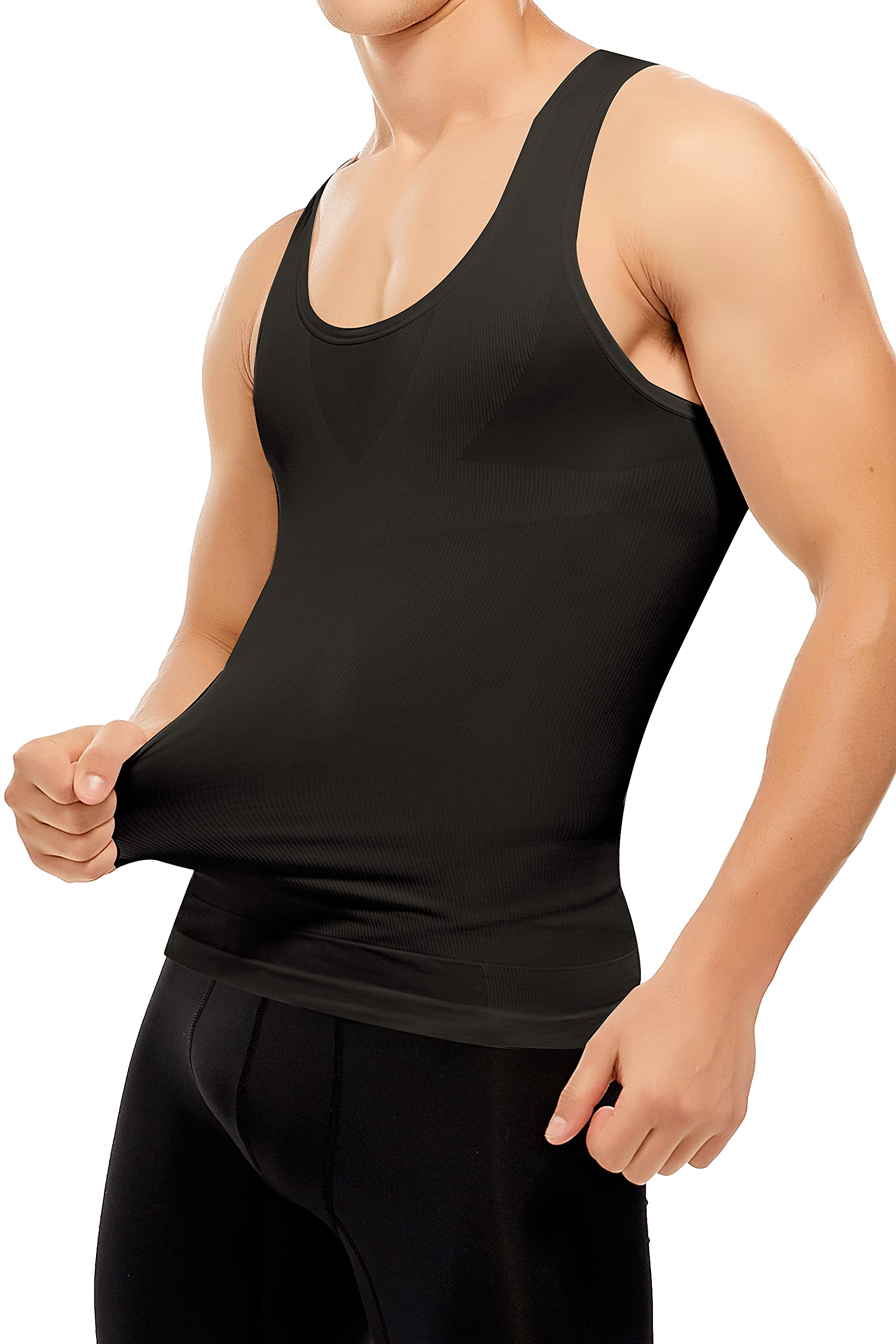 SLIMBELL Men's Compression Shirt Undershirt Slimming Tank Top Workout Vest Abs Abdomen Slim Body Shaper