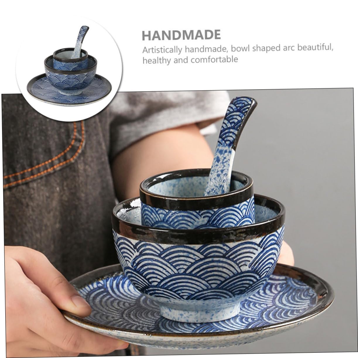 Service de Vaisselle en Céramique Japonaise, 1 Set 4 Pièces