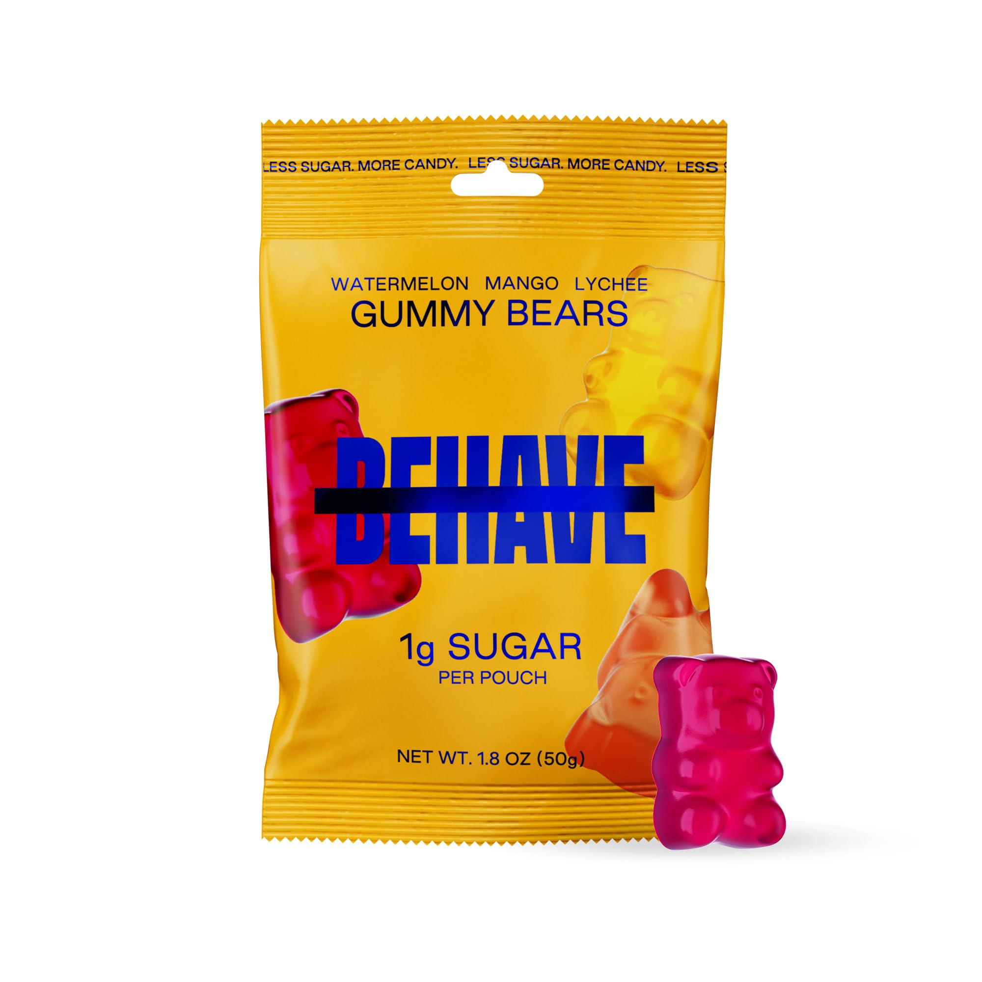 BEHAVE Low Sugar Gummy Candy (Sweet Bears 1-Pack) | Keto, Diabetic Friendly, High Fiber, Gluten-Free & Non-GMO