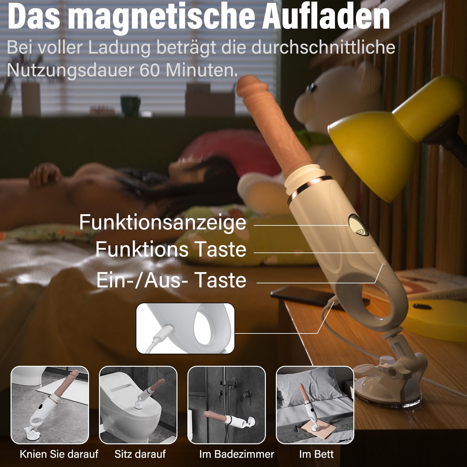 Meeteel Dildo: 6 Sto & 10 Vib, Heizbar, Saugnapf, Fernbedienung