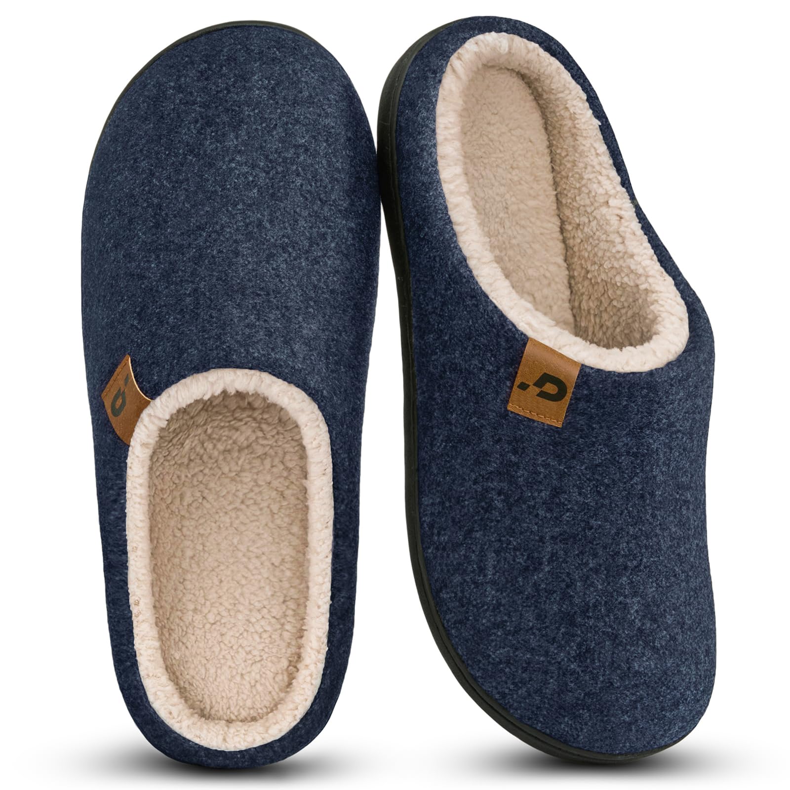 Coswind Pantofole Uomo Invernali Calde Feltro Ciabatte Casa in Memory Foam | Fodera in Sherpa, Calzata Ampia, Morbide & Comode Slippers, Lavabile in Lavatrice, Antiscivolo, Interno/Esterno, Regali