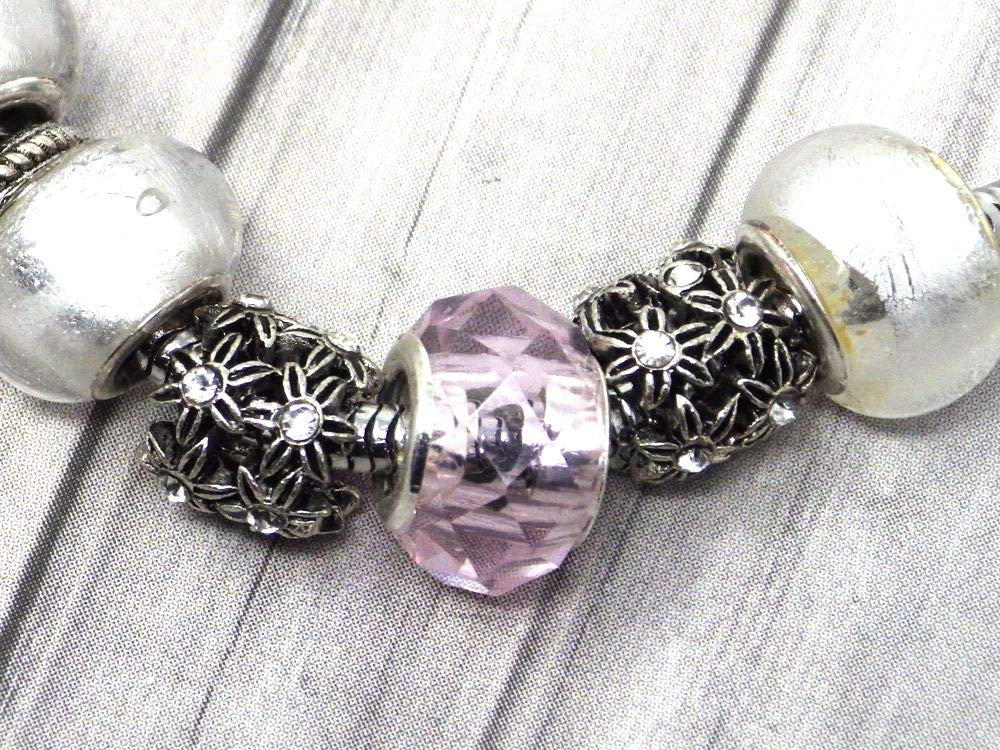 Parure charms mujer de acero inoxidable con collar pulsera y colgante trébol con cristales