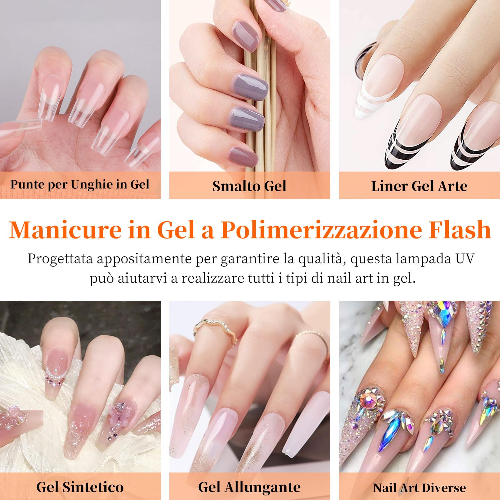 AISEELY Lampada UV per Unghie, Mini Lampada UV LED Unghie Professionale, 3W Lampada Unghie per Gel con Clip, 360° Testa Regolabile, Alimentazione USB Adatto per Manicure Accessori per Unghie Argento