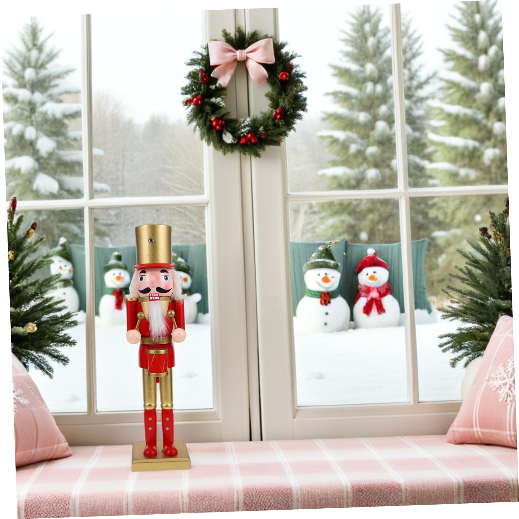 SOIMISS Nussknacker-Soldat Figur aus Holz für Weihnachts-Dekoration Klassischer Stil als Tisch oder Kaminsims-Ornament
