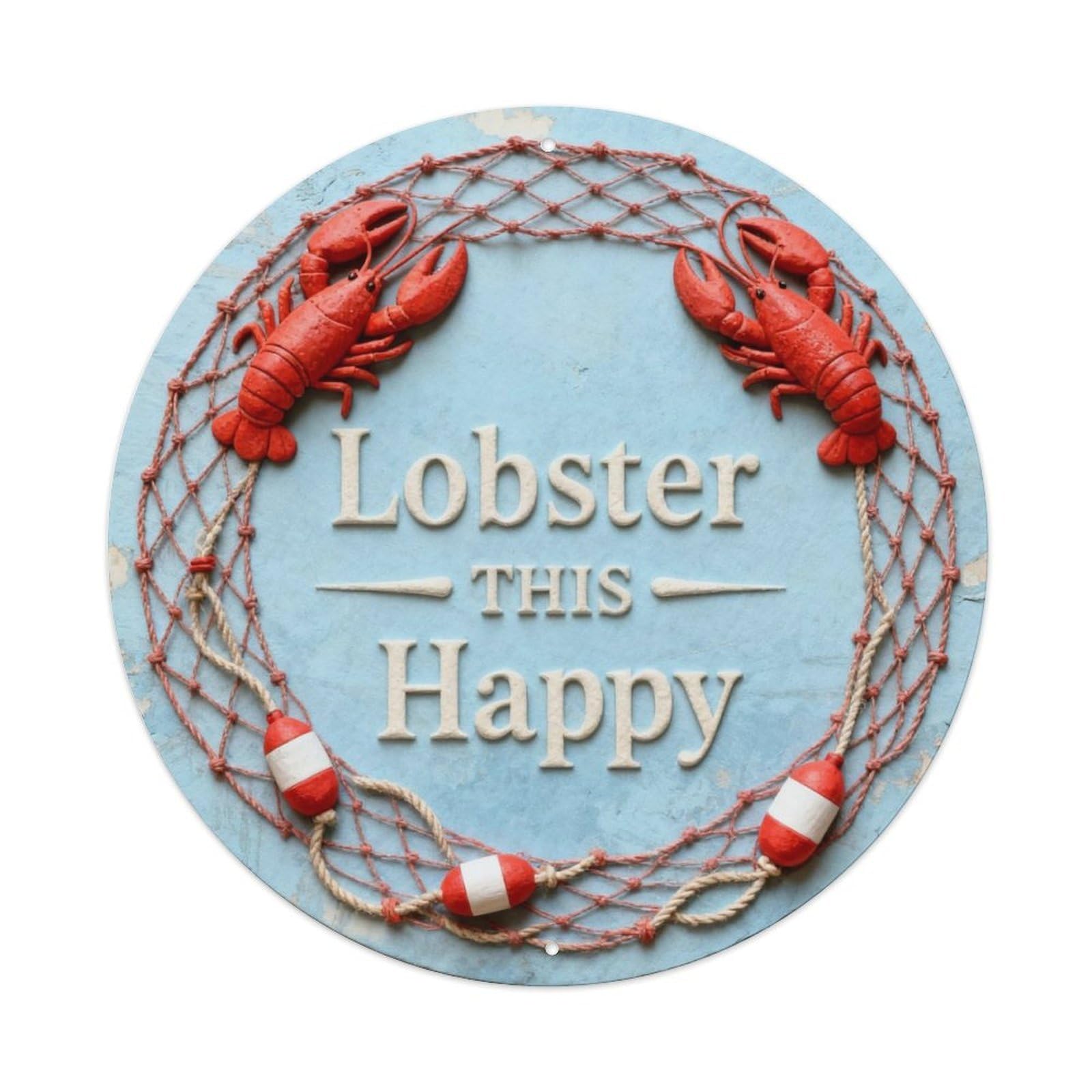 Lobster Happy Metal Tin Sign Plaque