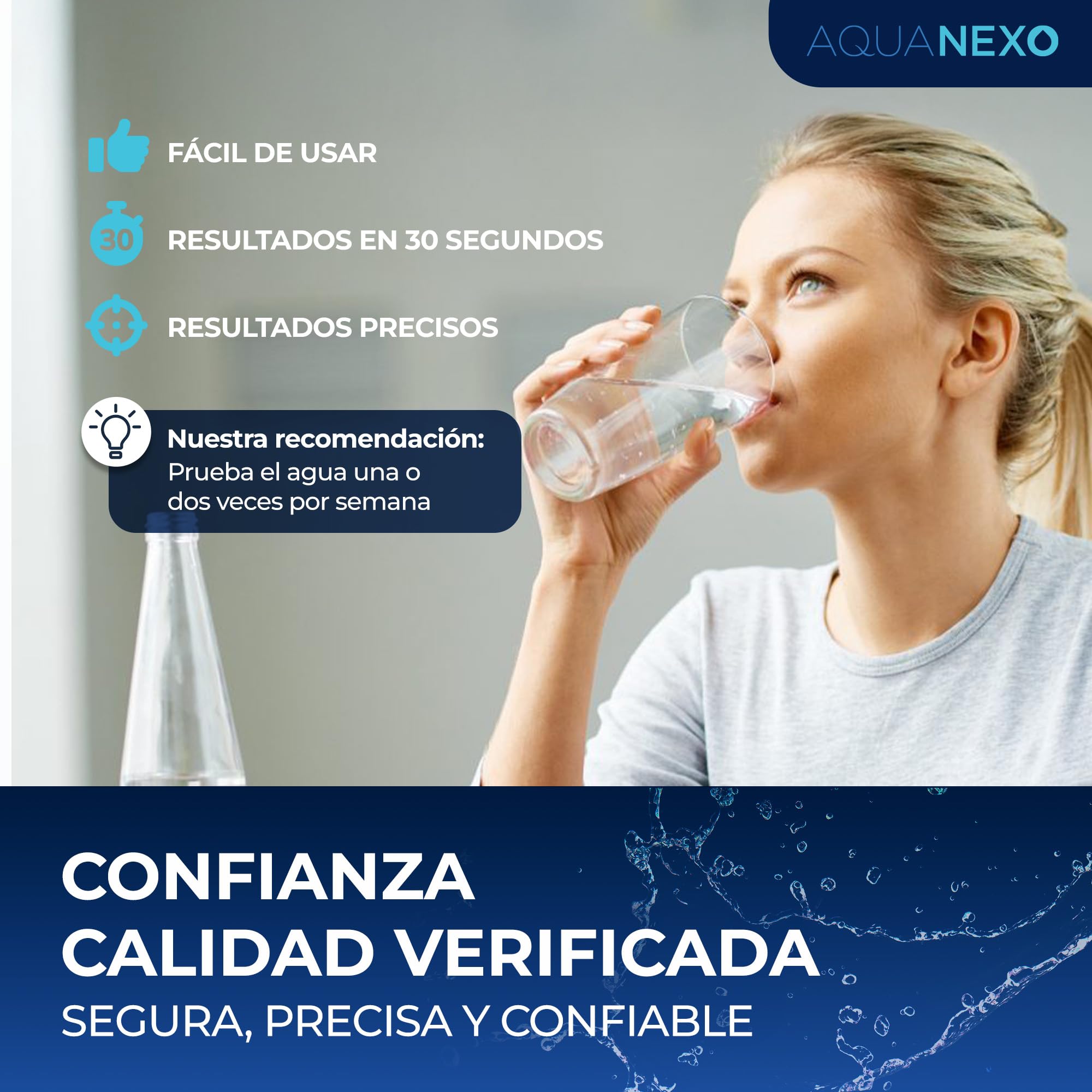 21 parámetros, 125 + 20 tiras de prueba de agua potable + 2 x pruebas de bacterias coliformes, tiras de prueba de pH, probador de agua potable, medición de dureza del agua, prueba de dureza