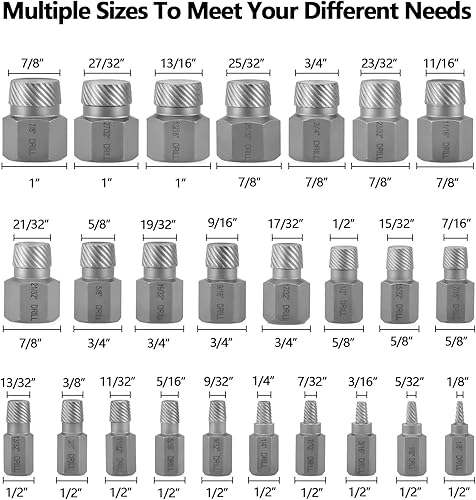 Miniatura 2 de RIMKOLO Juego de extractor de pernos hexagonales de 9 piezas, removedor de tuercas de llanta fácil de sacar para tuercas peladas, oxidadas,