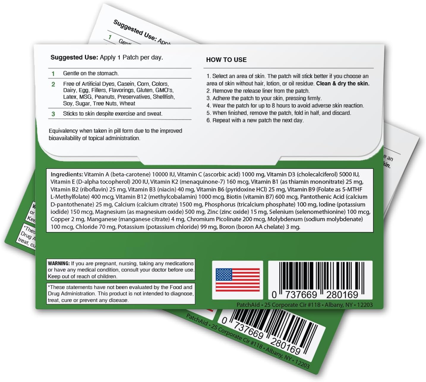 PatchAid Multi Plus Topical Patch Without Iron 30-Day Supply (Pack of 2)