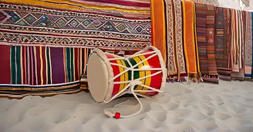 Miniatura 4 de Hecho a mano de madera y cuero clásico indio folk dumroo damroo damaru mano batería percusión decorativa coleccionable Showpiece Instrumentos