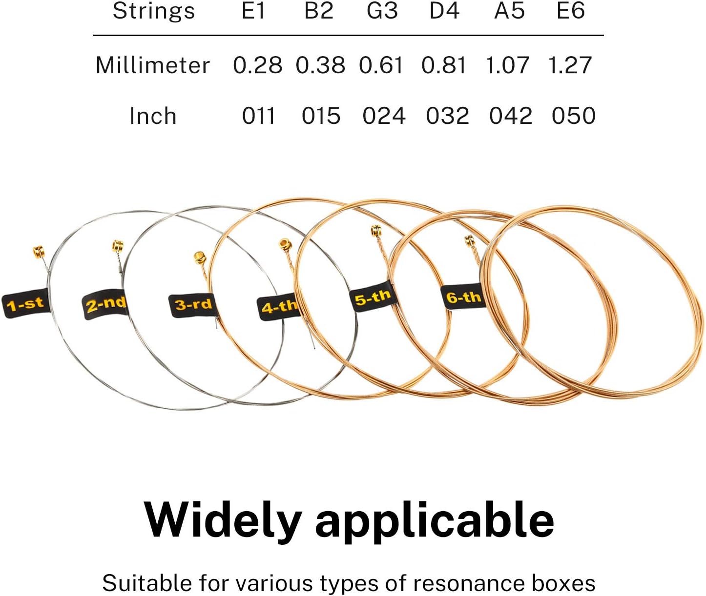 Donner 10-Pack Acoustic Guitar String Bundles - Light 6 Strings (11-50), Phosphor Bronze Coated with Warm & Bright Tone (DAS-20L)