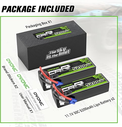 Miniatura 6 de OVONIC 3S Lipo Batería 50C 5200mAh 11.1V Lipo Batería con EC5 Conector para Arrma 15 18 110 RC Coche y Camión