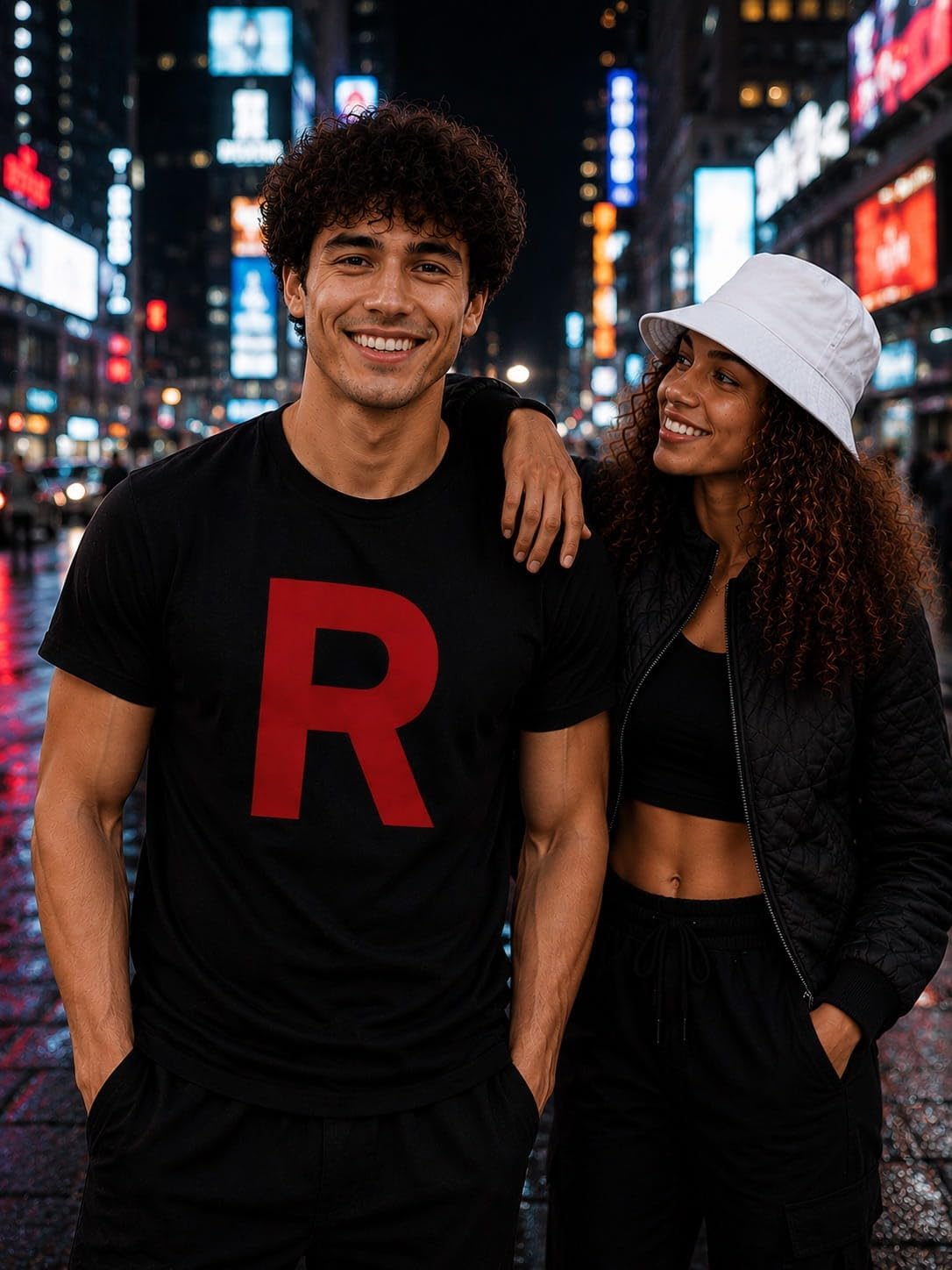 Tstars Team Rocket Costume Shirt - R Letter Halloween T-Shirt for Men - Funny Anime Tee