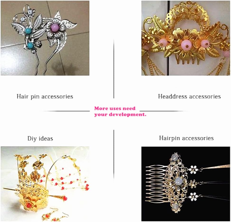 ALIMITOPIA 30pcs Filigree Wrap Charm Pendant Connector,Metal Laminate Decoration Supplies for DIY Hairpin Headwear Earring Costume Jewelry Making Findings - Image 7