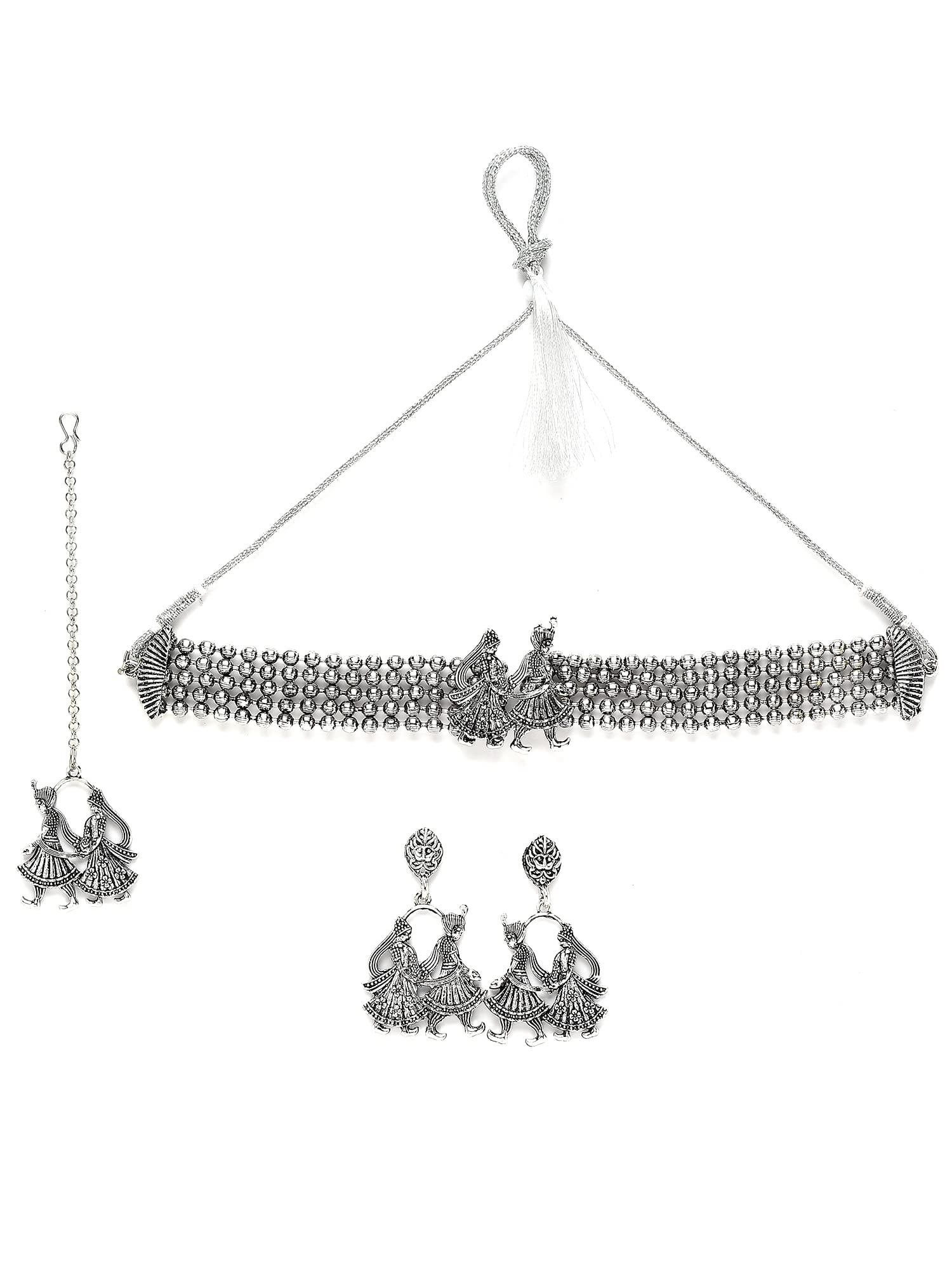 Karatcart Oxidised Silver Tribal Dulha-Dulhan Design Jewellery Set for Women (B0BW4LKHBP) Amazon Price History, Amazon Price Tracker