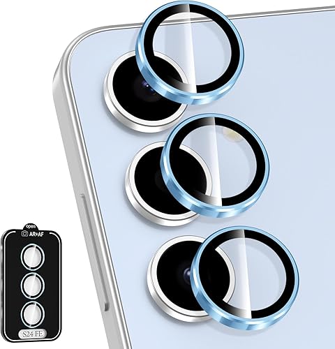Miniatura 46 de Protector de lente de cámara para Samsung Galaxy S25 FE, cubierta individual de lente de vidrio templado con anillo de metal, [fuerte adsorción]