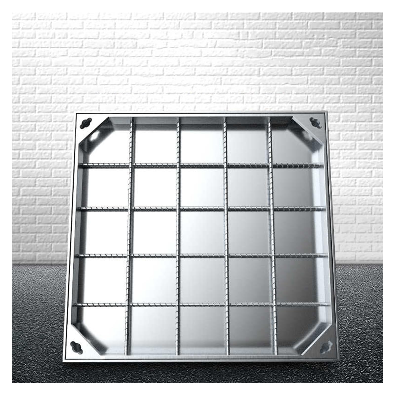 Invisible Manhole Cover and Frame Stainless Steel Inspection Chamber Cover Square Embedded Outdoor Drain for Lawn Courtyard Septic Tank Lid for Driveway
