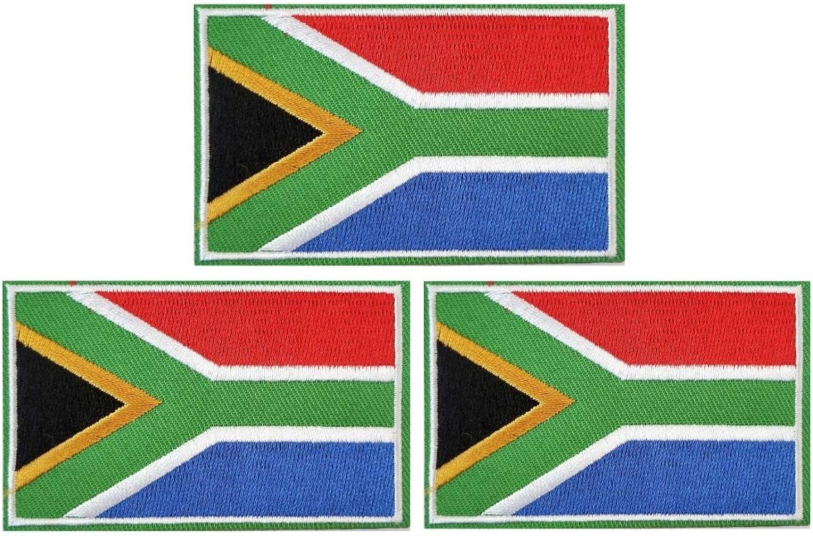 3Pack South Africa Flag Patch South African Flags Patchs, South Africa Tactical Flag Embroidery Patch with, for Hats, Tactical Bags, Jackets, Clothes Patch Team Military Patch